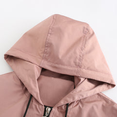 Color Block Casual Patchwork Hooded Jacket