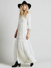 Elegant Bohemian Embroidered Vacation Dress