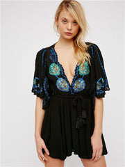 Elegant Seaside Holiday Embroidered Dress