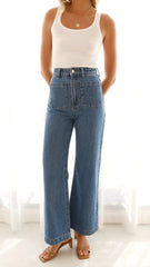 Women Casual Retro Loose Straight Jeans