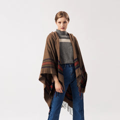 Thick Color Stripes Cashmere Jacquard Shawl