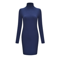 Women Sexy Long Sleeve High Neck Party Dress