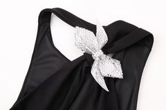 Women Slim Jewelry Bowknot Decoration Bodysuit