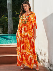 Rayon Tie Dyed Beach Loose Robe Cover up