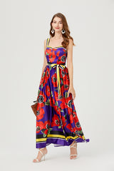 Women Summer Print Halter Vacation Dress