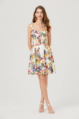 Women Summer Sleeveless Floral A Line Elegant Dress