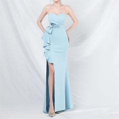 Elegant Off the Shoulder Tube Top Long Evening Dress