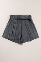 High Waist Straight Casual Loose Draping Effect Shorts