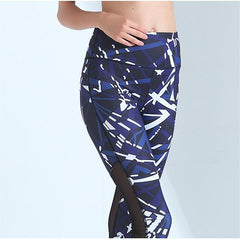 Mesh Stitching Printed Sports Trousers