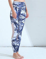 Mesh Stitching Printed Sports Trousers