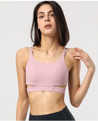 Rib Lace up Beauty Back Sports Bra