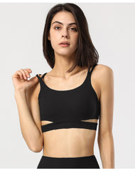 Rib Lace up Beauty Back Sports Bra