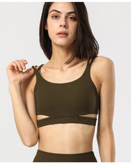 Rib Lace up Beauty Back Sports Bra