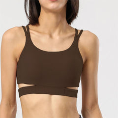 Rib Lace up Beauty Back Sports Bra