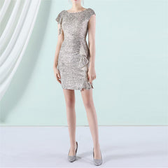 Elegant Sequin Short Cocktail Evening Dress