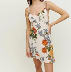 Summer Floral Print Sexy Side Split Hem Vacation Dress