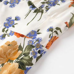 Summer Floral Print Sexy Side Split Hem Vacation Dress