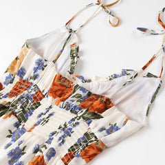 Summer Floral Print Sexy Side Split Hem Vacation Dress