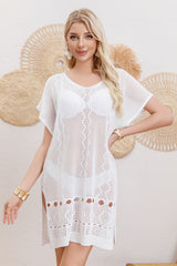 Women Cotton Woven Mesh Sexy Cover Up