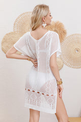 Women Cotton Woven Mesh Sexy Cover Up