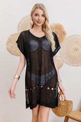 Women Cotton Woven Mesh Sexy Cover Up