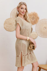 Women Cotton Woven Mesh Sexy Cover Up