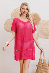 Women Cotton Woven Mesh Sexy Cover Up