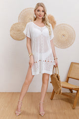 Women Cotton Woven Mesh Sexy Cover Up