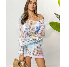 Loose Knitwear Off Shoulder Beach Shirt