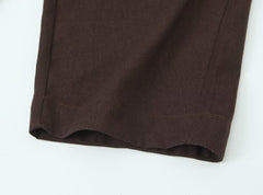 Women Simple Pure Linen Lantern Elastic Waist Trousers