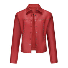 Rivets Thin Leather Jacket