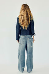 Ripped High Waist Straight Loose Denim Jeans