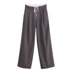 Women Drawstring Wide Leg Casual Pants