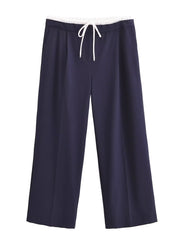 Women Drawstring Wide Leg Casual Pants