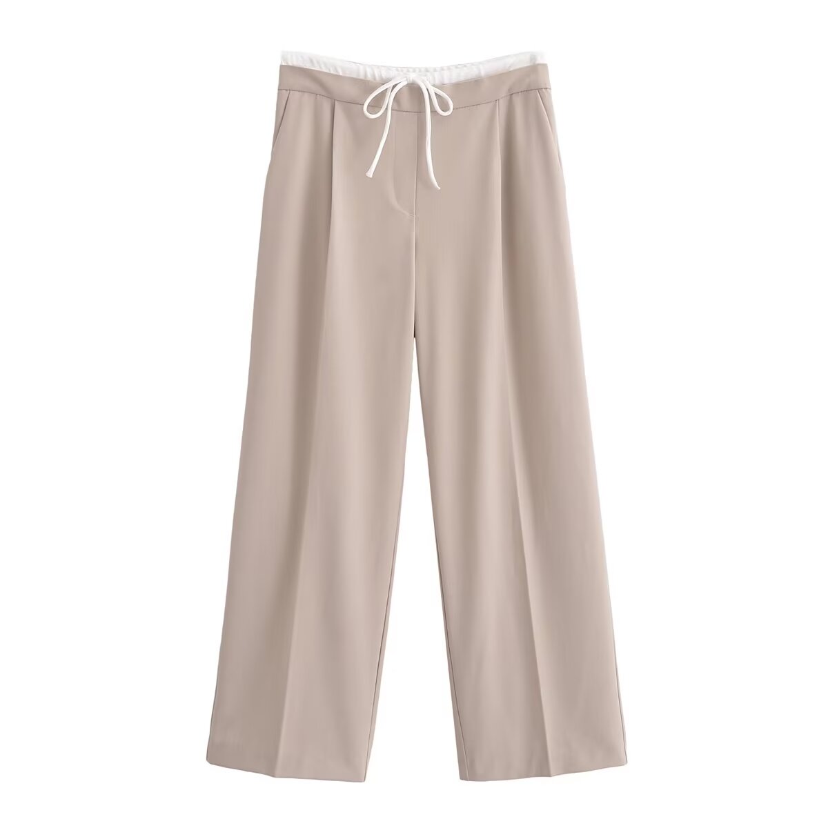 Women Drawstring Wide Leg Casual Pants