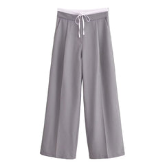 Women Drawstring Wide Leg Casual Pants