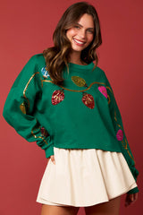 Casual Long Sleeve Christmas Bell Short Sweater