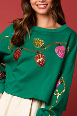 Casual Long Sleeve Christmas Bell Short Sweater