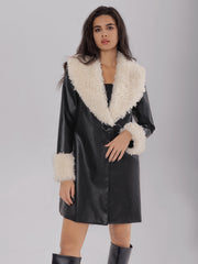 Women Fleece Warm Faux Shearling Jacket