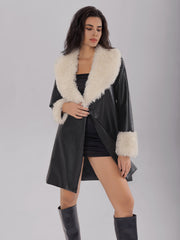 Women Fleece Warm Faux Shearling Jacket