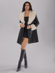 Women Fleece Warm Faux Shearling Jacket