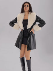 Women Fleece Warm Faux Shearling Jacket