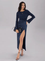 Long Sleeve Elegant Bohemian Slim Fit Split Dress