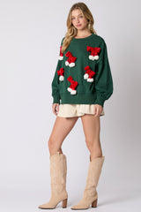 Christmas Bow Decoration Top Casual Long Sleeve Pullover