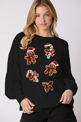 Women Christmas Gingerbread Casual Sweatshirt