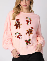 Women Christmas Gingerbread Casual Sweatshirt