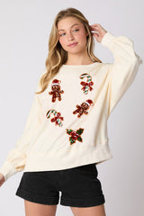 Women Christmas Gingerbread Casual Sweatshirt