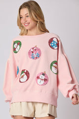 Women Christmas Egg Long Sleeve Loose Sweatshirt