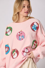 Women Christmas Egg Long Sleeve Loose Sweatshirt