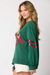 Women Christmas Sequined Sweatshirt